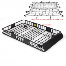 Smarten Universal 64" Heavy Duty Roof Cargo with (Removable) Extension Car top Luggage Holder Carrier Basket SUV+ Cargo Net